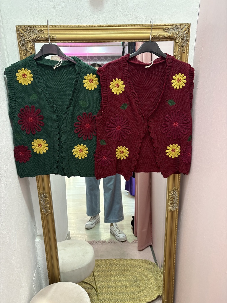 Chaleco punto bordados