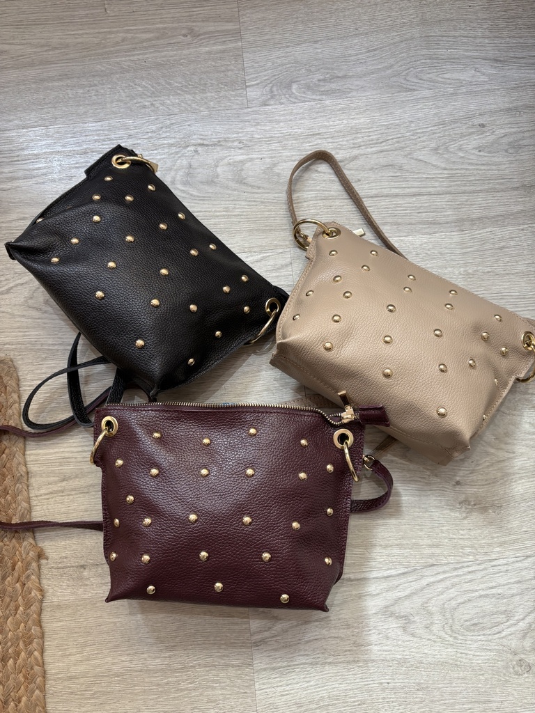Bolsa piel tachas