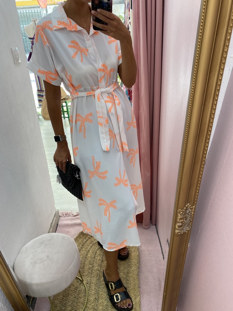 Vestido palmeras neon