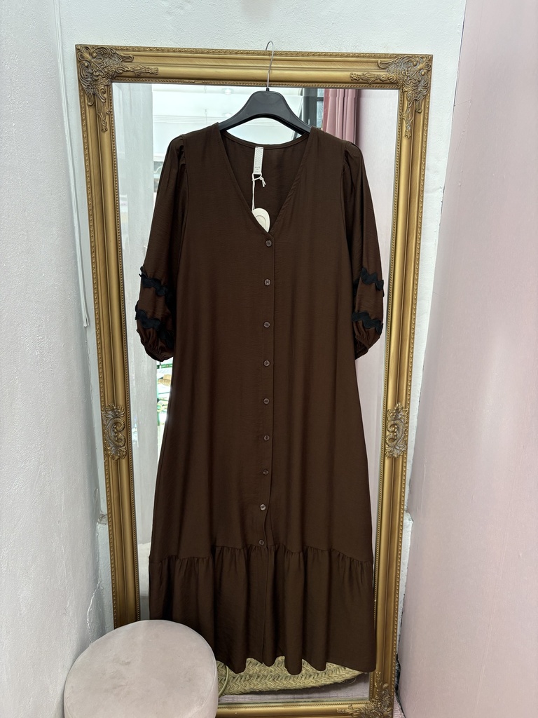 Vestido camisero marron